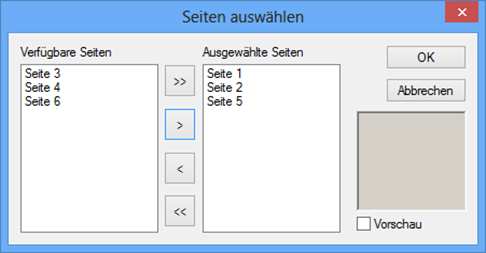 Bilddokumente exportieren - Seiten auswählen